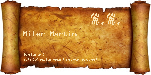 Miler Martin névjegykártya